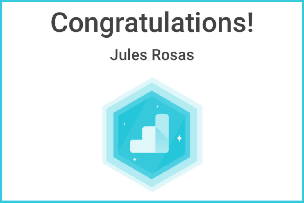 Google Analytics Individual Qualification Jules Rosas